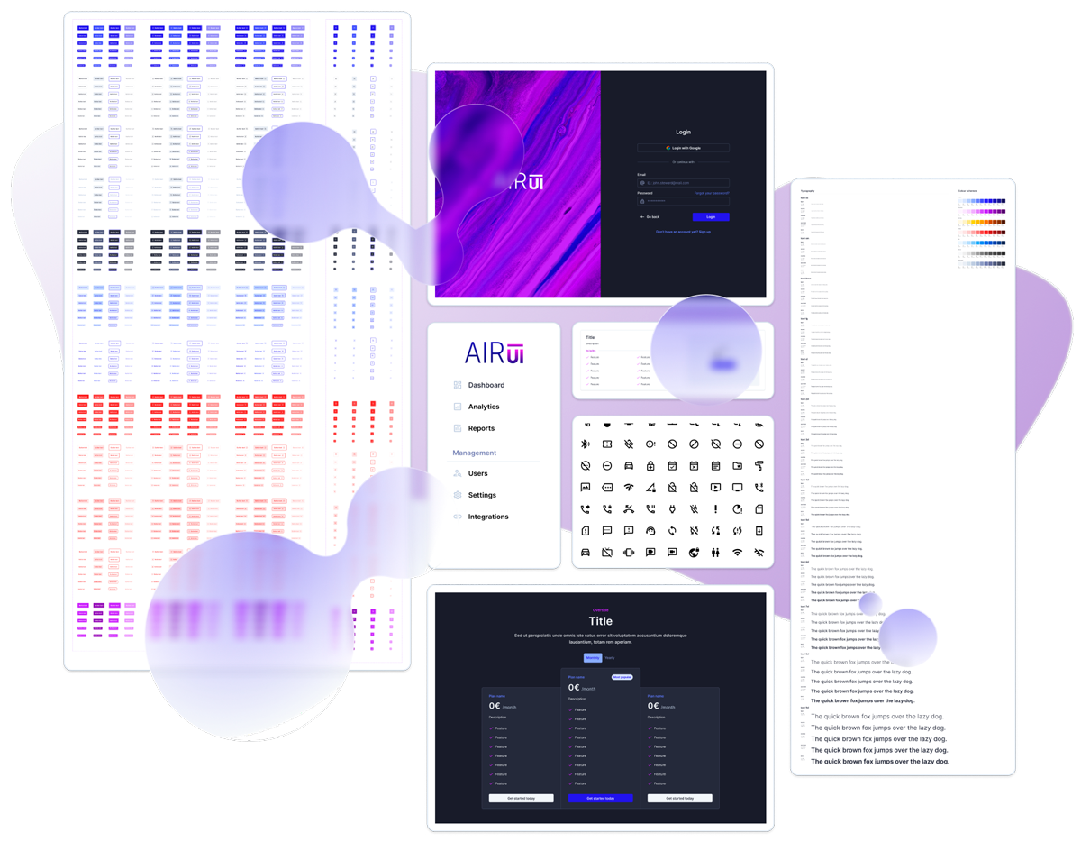 AirUI hero image with Nuxt app component library